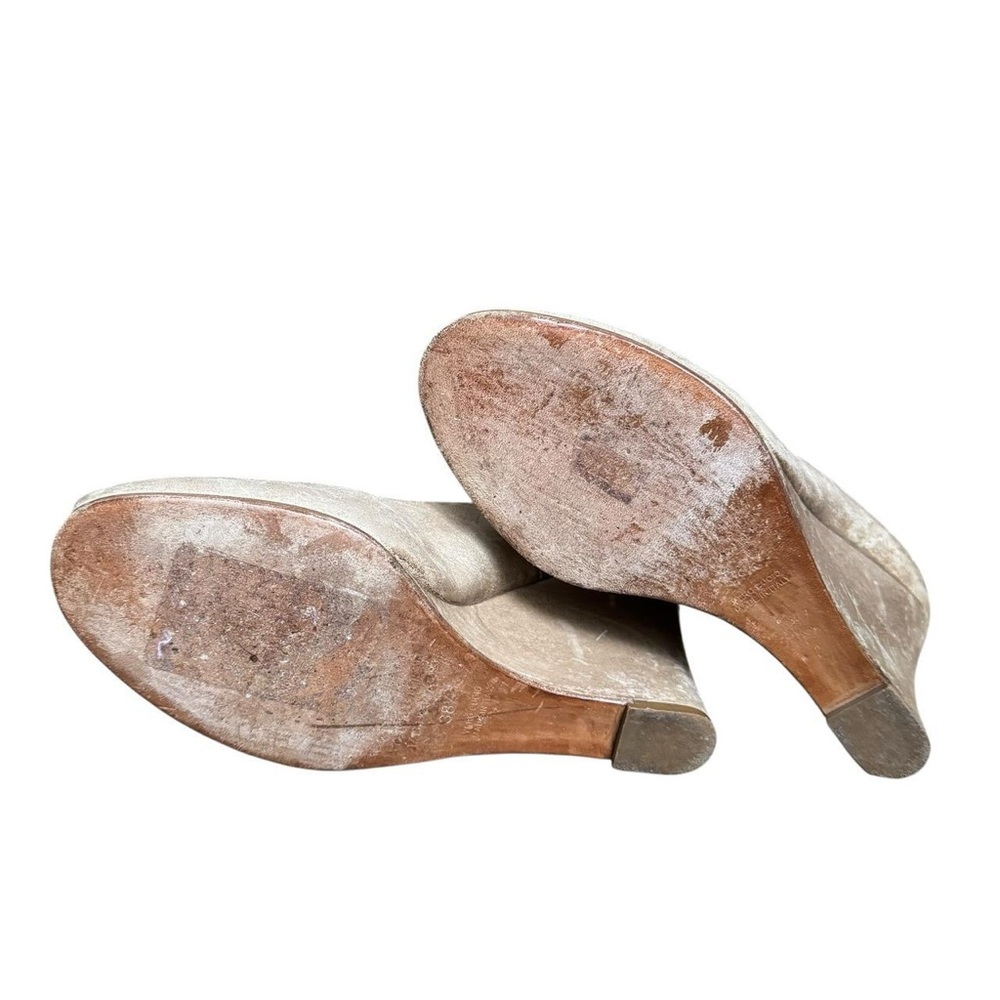 Maison Margiela avant garde 2010s tan leather peep toe wedge heels size 38.5 - Picture 4 of 4